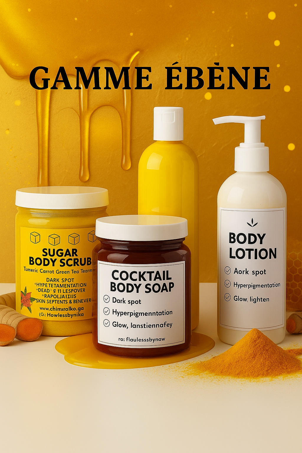 Gamme (set) EBENE- teint chocolat & caramel—fast glow