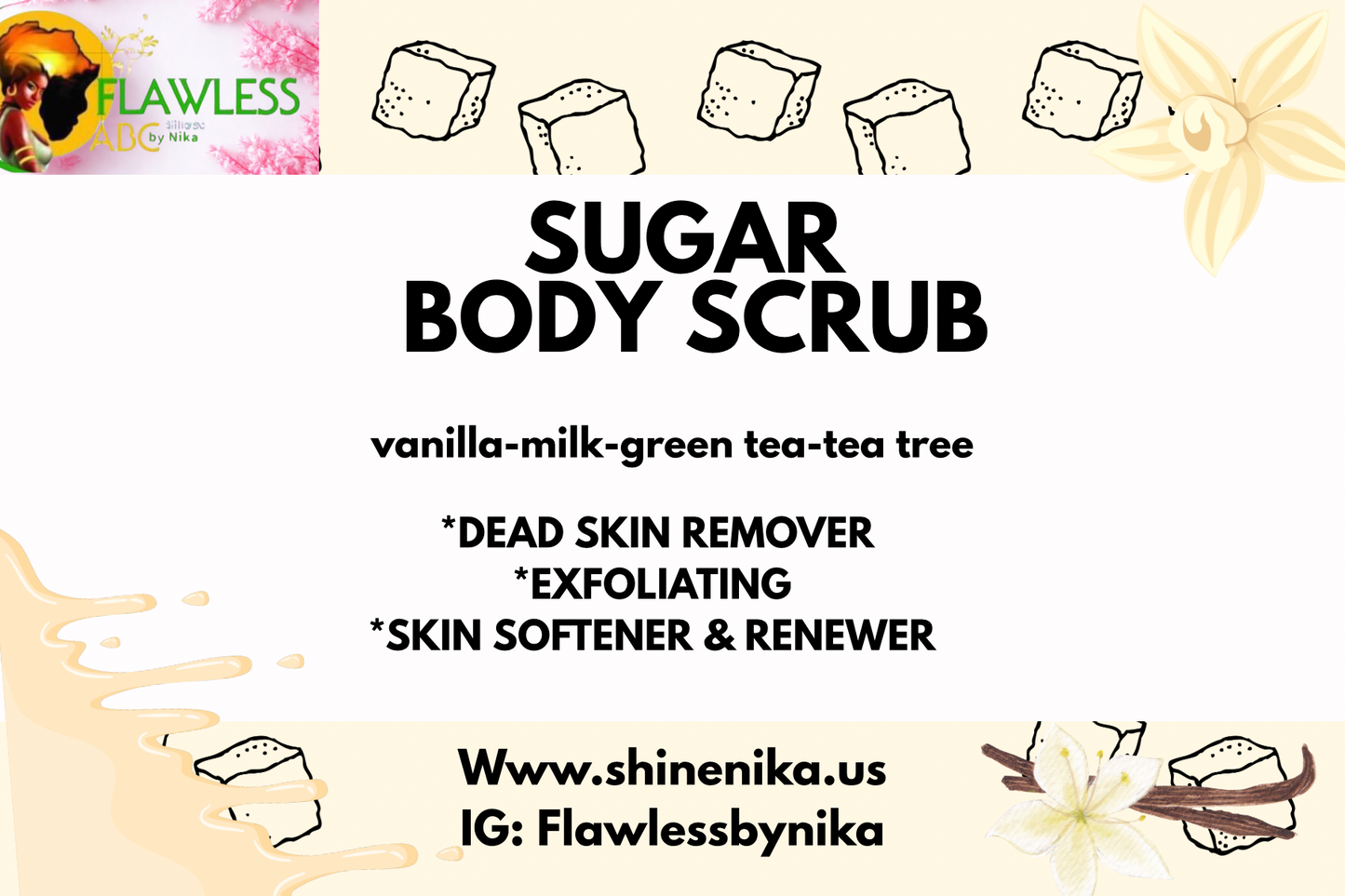Vanilla body sugar scrub// gommage corporel au sucre -vanille