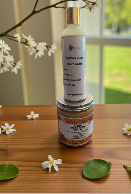 HAIR SET+ FACE SET + BANANA GLOW BODY WASH & TUMERIC GLOW BODY SCRUB