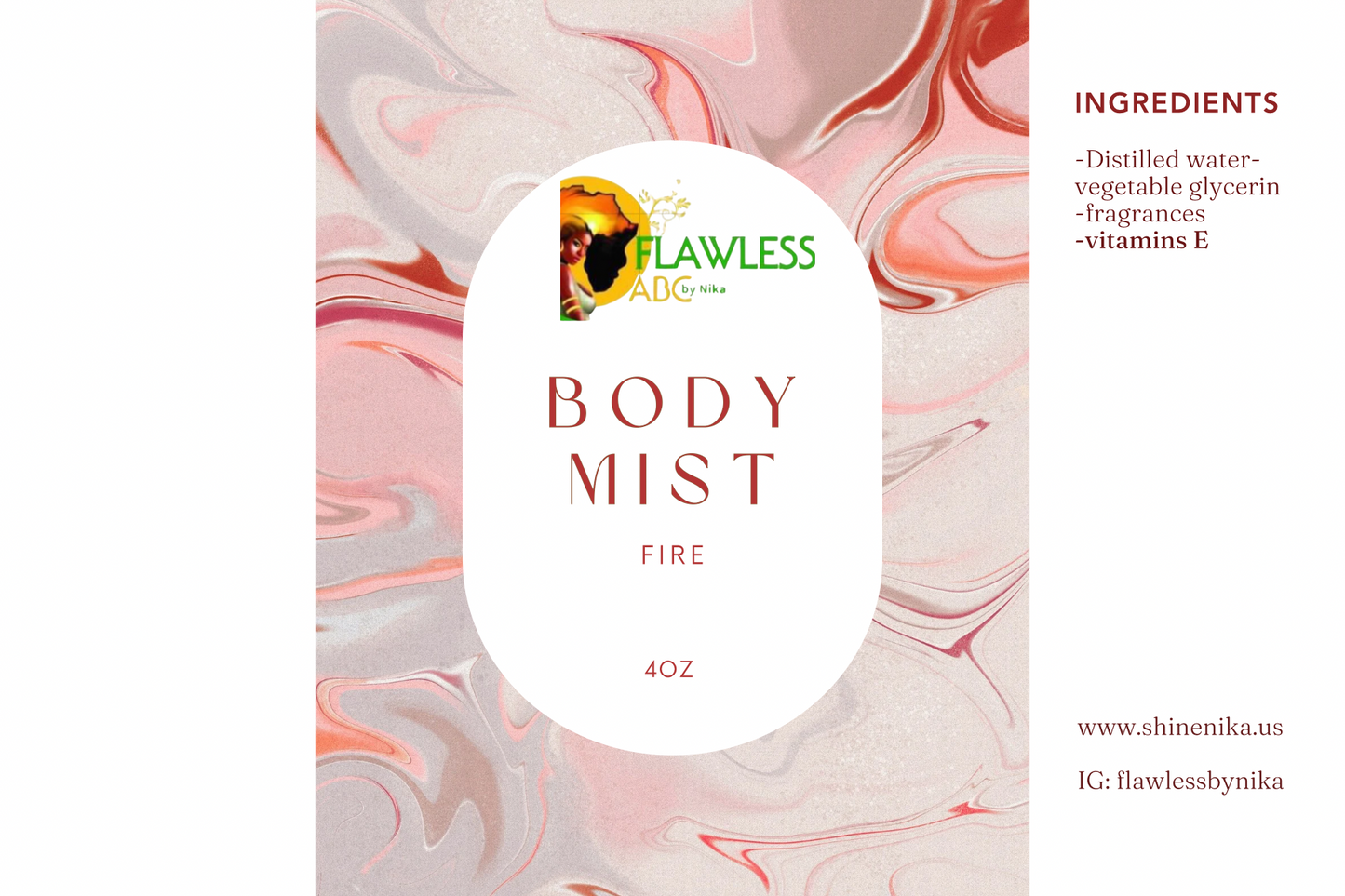 FIRE- BODY MIST// EAU DE PARFUM -FEU