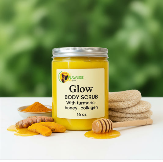 Dark spot turmeric GLOW body sugar scrub/// gommant corporel au tumeric