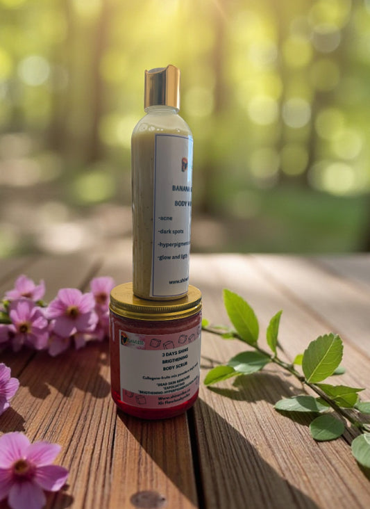 HAIR SET+ FACE SET + BANANA GLOW BODY WASH  & BRIGTHENING BODY SCRUB