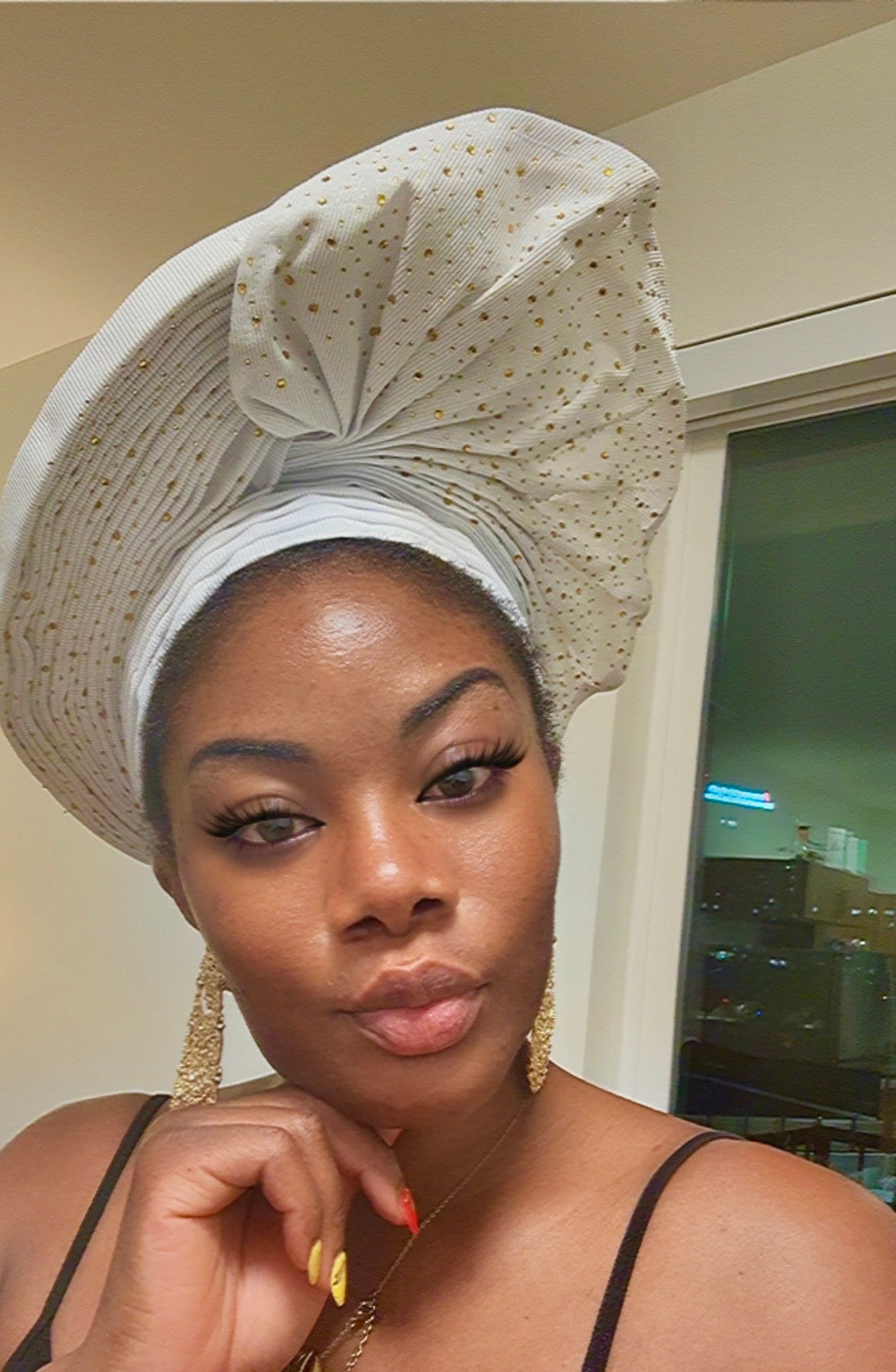 GUELE BLANC/ foulard nigerian
