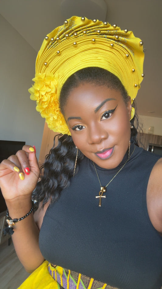 GUELE BLANC/ foulard nigerian